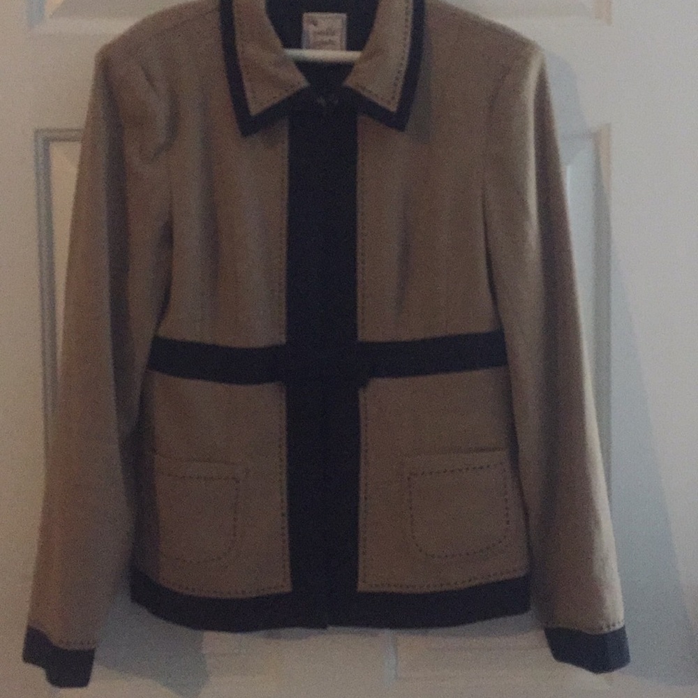 Nanette Lenore Brown and Black Jacket with bow.